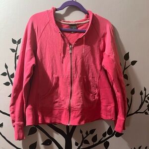 Women’s Large Coral Hoodie hooded sweatshirt pre-owned drawstring